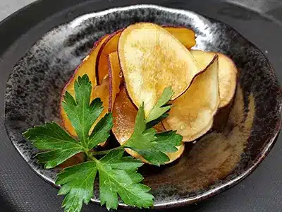 Sweet Potato Chips with Maple Syrup